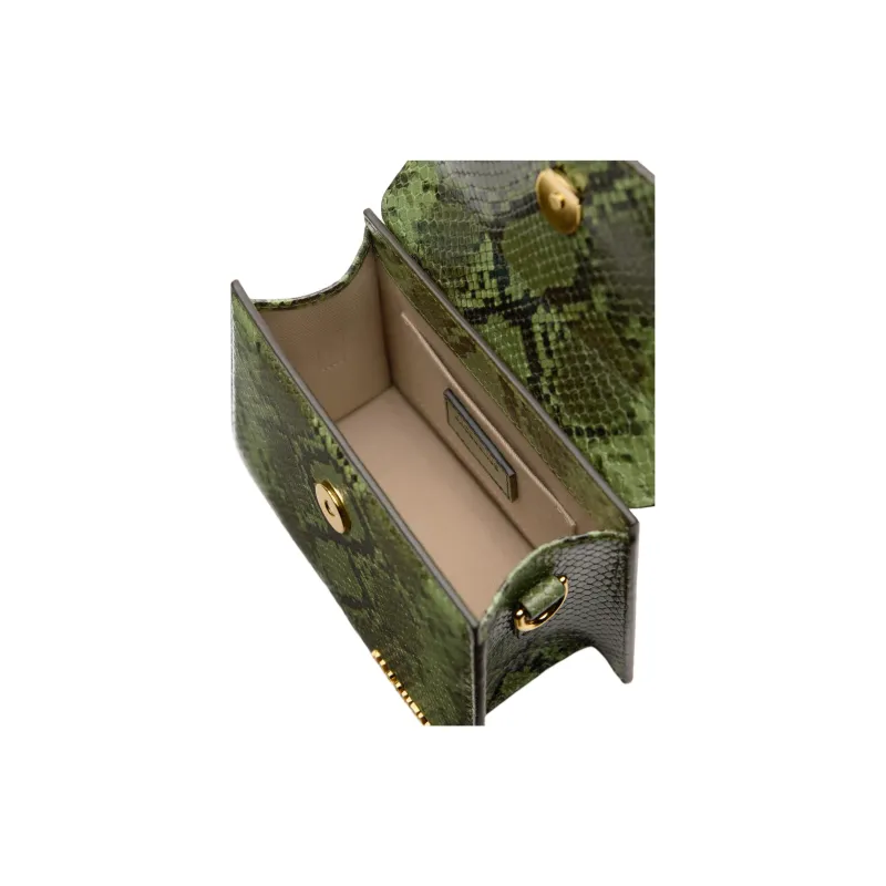 Jacquemus Python Pattern Embossed Leather Handbag Women's Green-4