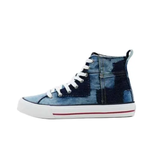 Desigual Skateboard Shoes Women's High-Top Denim Blue