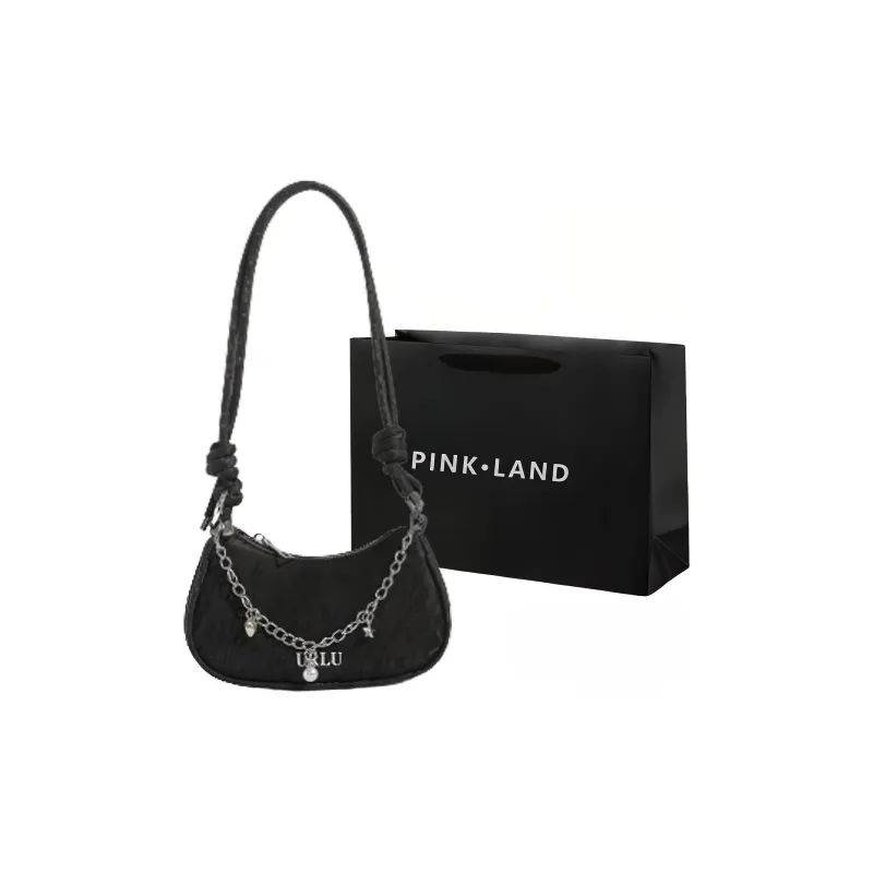 PINK·LAND PU Shoulder Bag Regular Women's White/Silver/Black/Pink-2