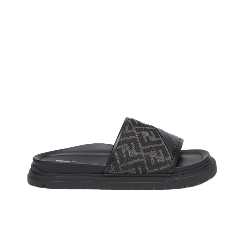 FENDI Ff Jacquard Open Toe Slides-1