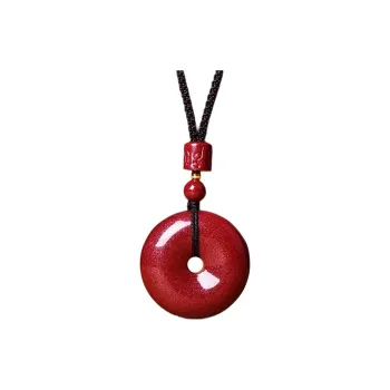 Cuizu Reconstructed Cinnabar Jade Necklaces Unisex
