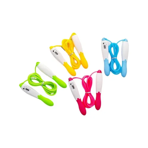 JEEANLEAN Aerobic Fat Reduction Mechanical Counting Jump Ropes Kids Foam Controller PVC Rope 2.8m