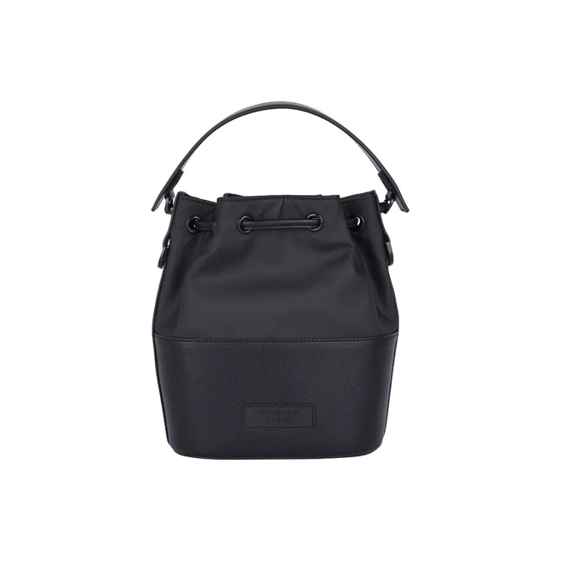 EUROPEAN TOUR Artificial Leather Bucket Bag, Shoulder Bag, Crossbody Bag, Handbag Regular Women's Black/White Black-3