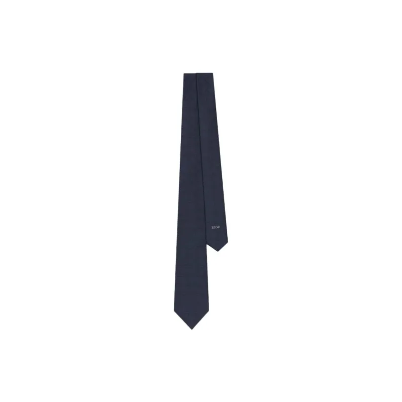 DIOR Silk Ties Men's Marine Blue-0