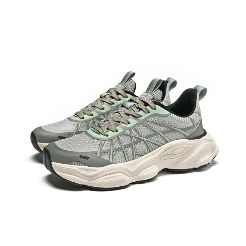 AOKANG Chunky Sneakers Men Low Top Gray Green, Black-2