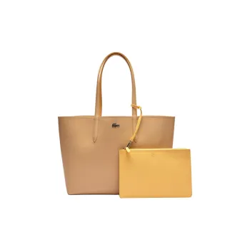 LACOSTE PVC One Shoulder Handbag Women's Beige