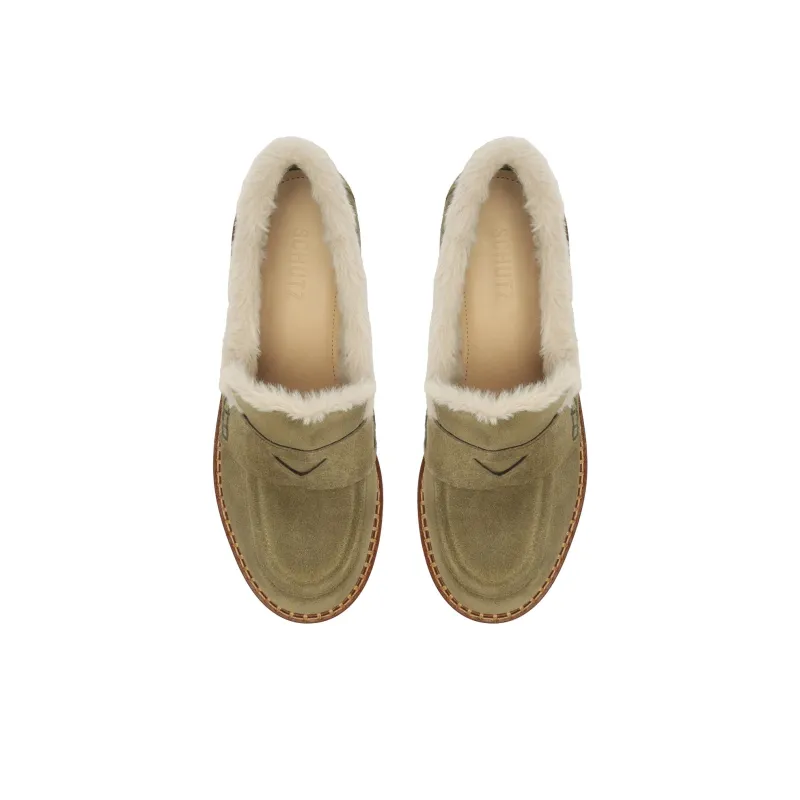 Schutz Christie Loafers Women's Olive Green-4