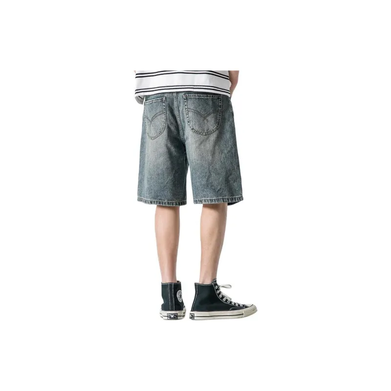 WOOD SOON Denim Shorts Men's Nostalgic Blue-1