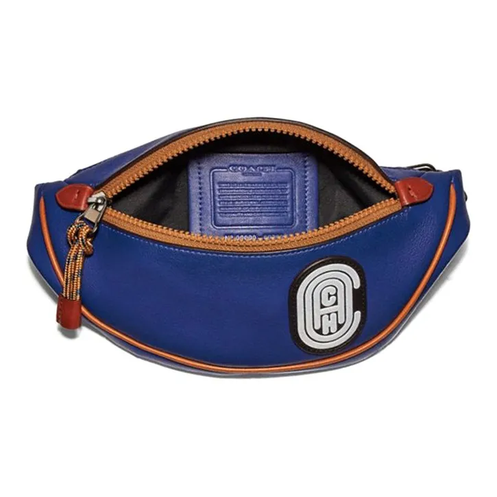 COACH Rivington Cow Leather Waist Bag Chest Bag Tubas Men's Royal Blue-3