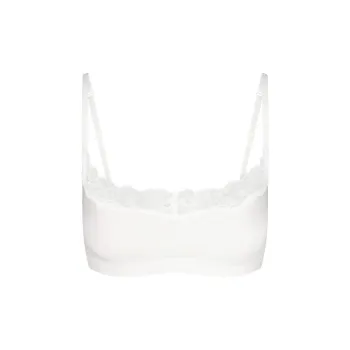 SKIMS COTTON LACE SCOOP BRALETTE Bra Women's MARBLE/Marble