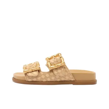 Schutz Slide Slippers 5.3cm Women's Gold