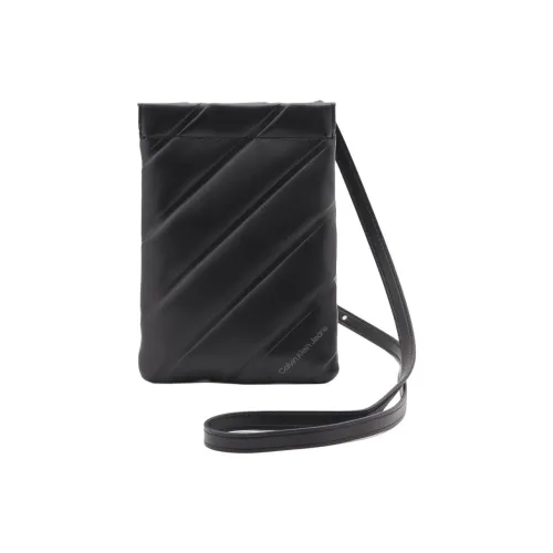 CALVIN KLEIN Polyurethane Cell Phone Pouch, Shoulder Bag, Crossbody Bag Women's Black