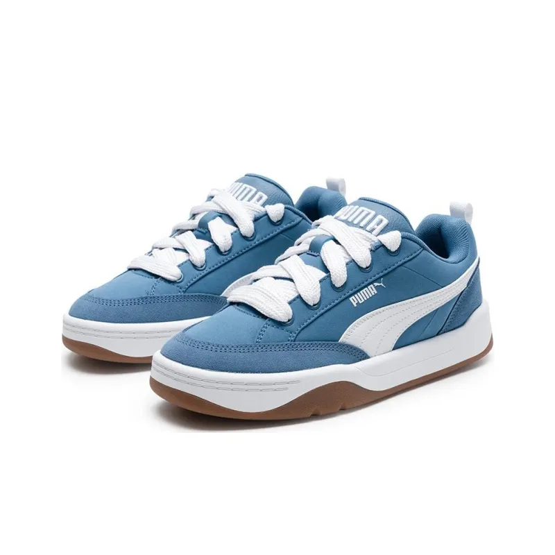 PUMA Park Lifestyle Anti-Slip Wear-Resistant Low-Top Skateboard Shoes Unisex White Blue-2