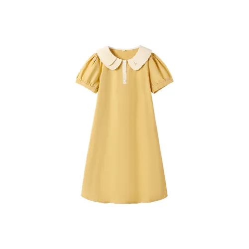 YeeHoO Short-Sleeved Dresses Women's Yellow