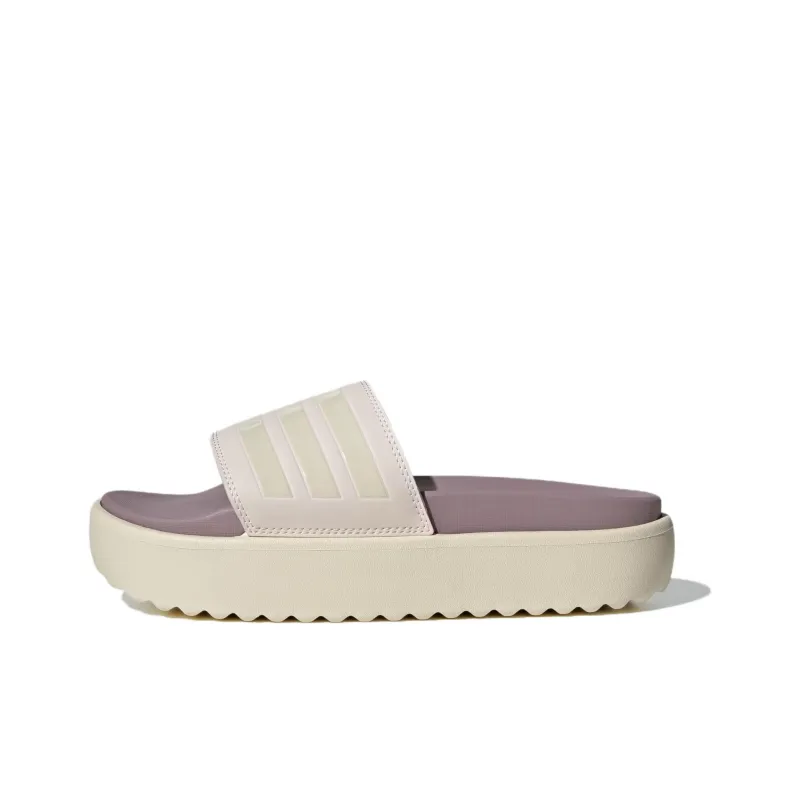 Adidas Adilette Platform Slides Putty Mauve Wonder White Preloved Fig Women's-0