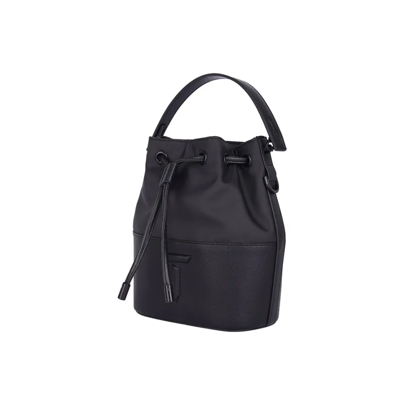 EUROPEAN TOUR Artificial Leather Bucket Bag, Shoulder Bag, Crossbody Bag, Handbag Regular Women's Black/White Black-1