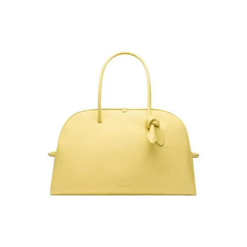 Jacquemus Grain Leather Bowling Bag, Handbag Tubas Women's Light Yellow