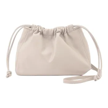 CALVIN KLEIN Synthetic Leather Shoulder Bag, Crossbody Bag Women's Gray Beige