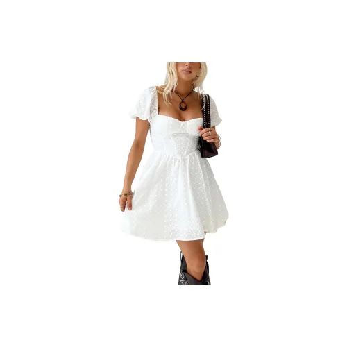 PRINCESS POLLY Short-Sleeved Dresses Women's White