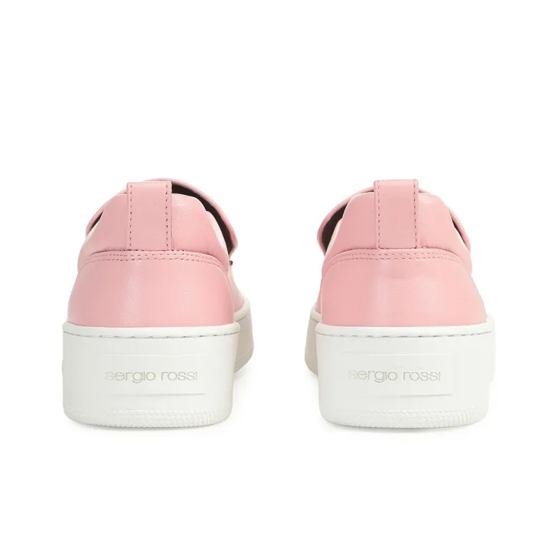 SERGIO ROSSI Sr1 Addict Low-Top Skateboard Shoes 5cm Women's Pink-3
