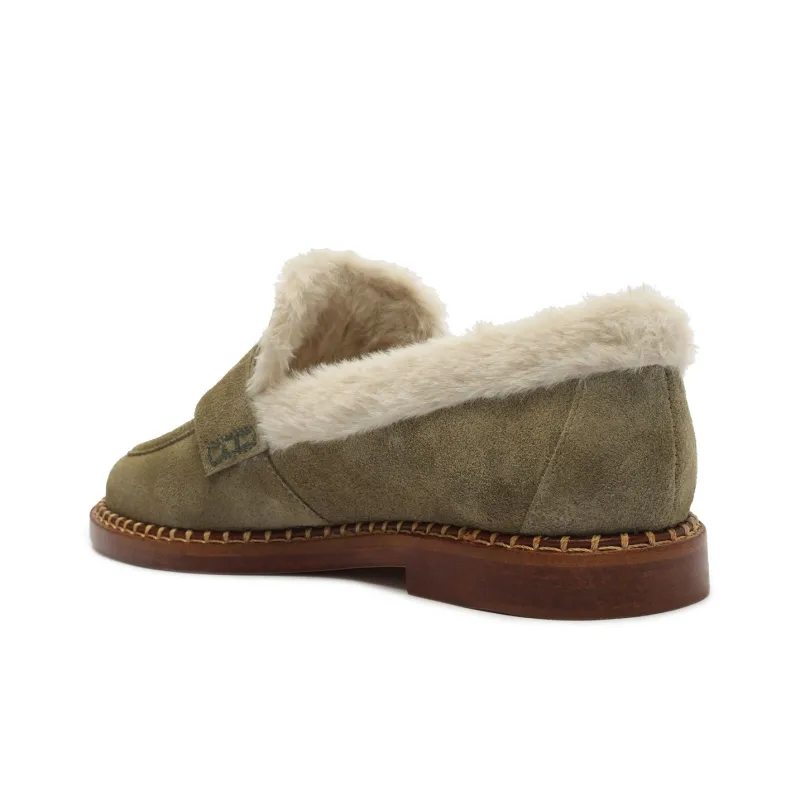 Schutz Christie Loafers Women's Olive Green-3