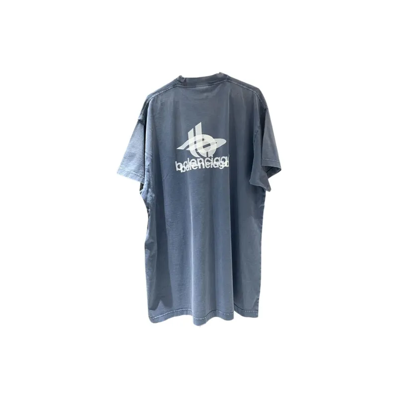 Balenciaga T Shirt Loose Fit Style Unisex Blue-1
