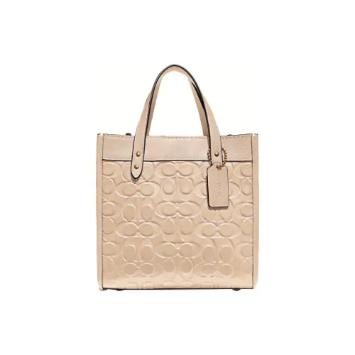 COACH Field Leather Shoulder Bag Crossbody Bag Handbag Large Size Women's Ecru