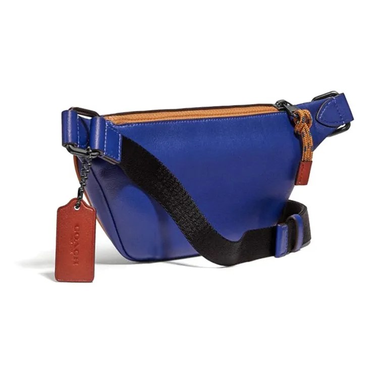COACH Rivington Cow Leather Waist Bag Chest Bag Tubas Men's Royal Blue-1