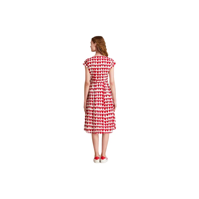 HAVVA Short Sleeved Dresses Women's Red-1