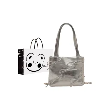 NX DOUGHNUT Special Material Ins Fashion Handbag Unisex White/Black/Silver