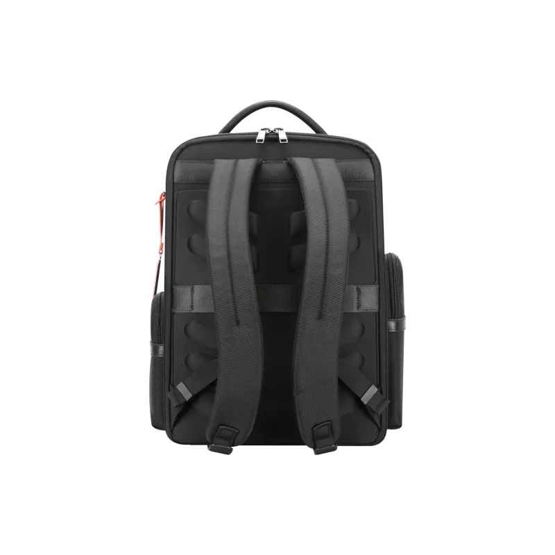 BOPAI Cow Leather With Fabric Backpacks Medium Size Men's Black-3