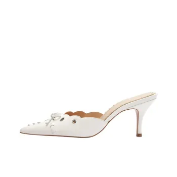 Schutz Closed Toe Slippers 8.2cm Women's White