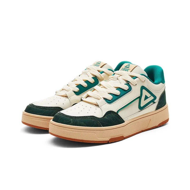 PEAK Skateboard Shoes Men Low Top Light Khaki/Iron Gray Green-2