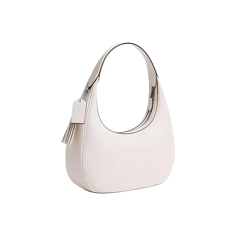 COACH Leather Handbag, Shoulder Bag Tubas Women's Silver & Chalk-1