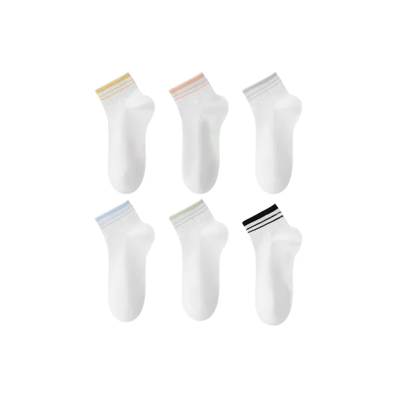 H YXIANG Ankle Socks Women's 6 Pack White-0