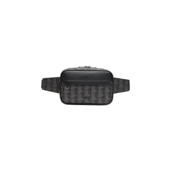 LACOSTE PVC One Shoulder Crossbody Fanny Pack Regular Men's Black Gray