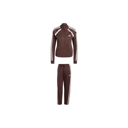 Adidas Casual Suits Women's Set Shadow Brown Top+Pants