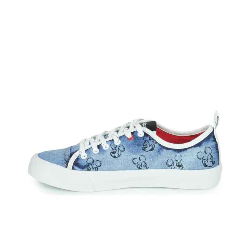 Desigual Alpha Mick Ey Denim Abrasion Resistant Low Top Skateboard Shoes Women's Blue-5