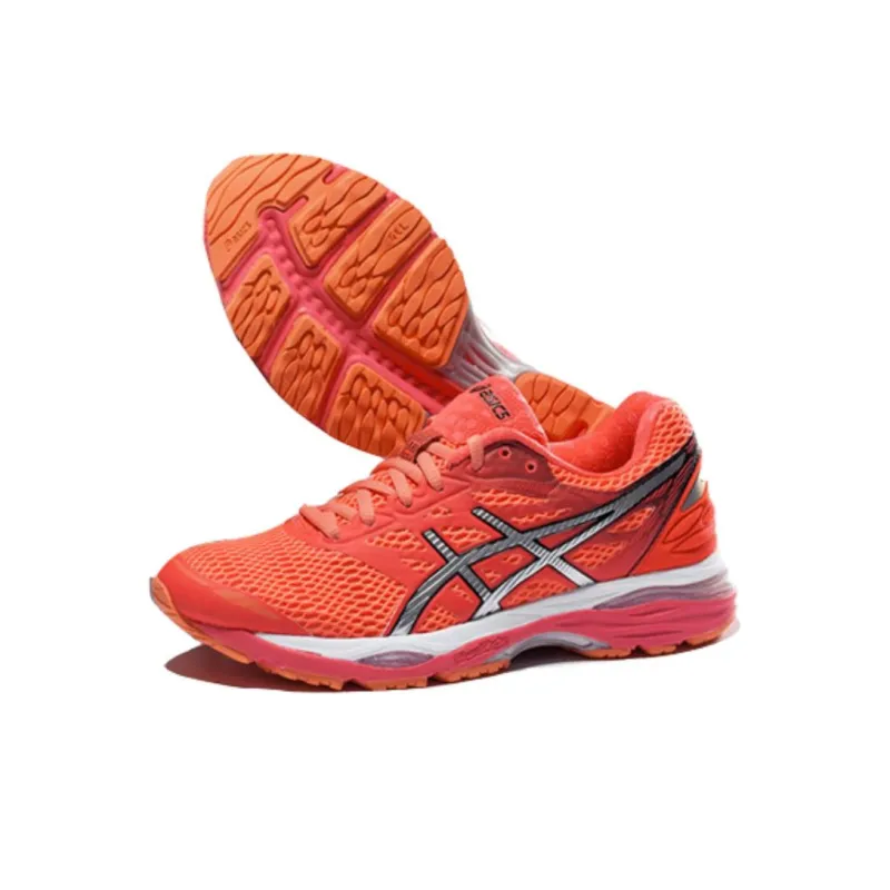 Asics Gel Cumulus 18 Anti Slip Wear Resistant Low Top Running Shoes Women's Orange-4