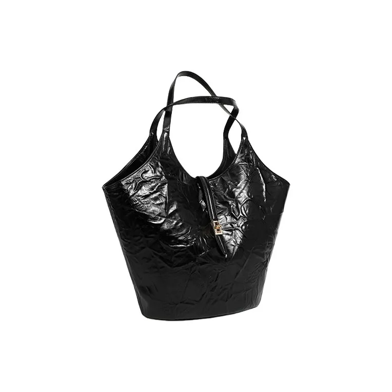 TTaG．baG Microfiber Leather Shoulder Bag Regular Women's Black/Silver/Ecru/Brown-1