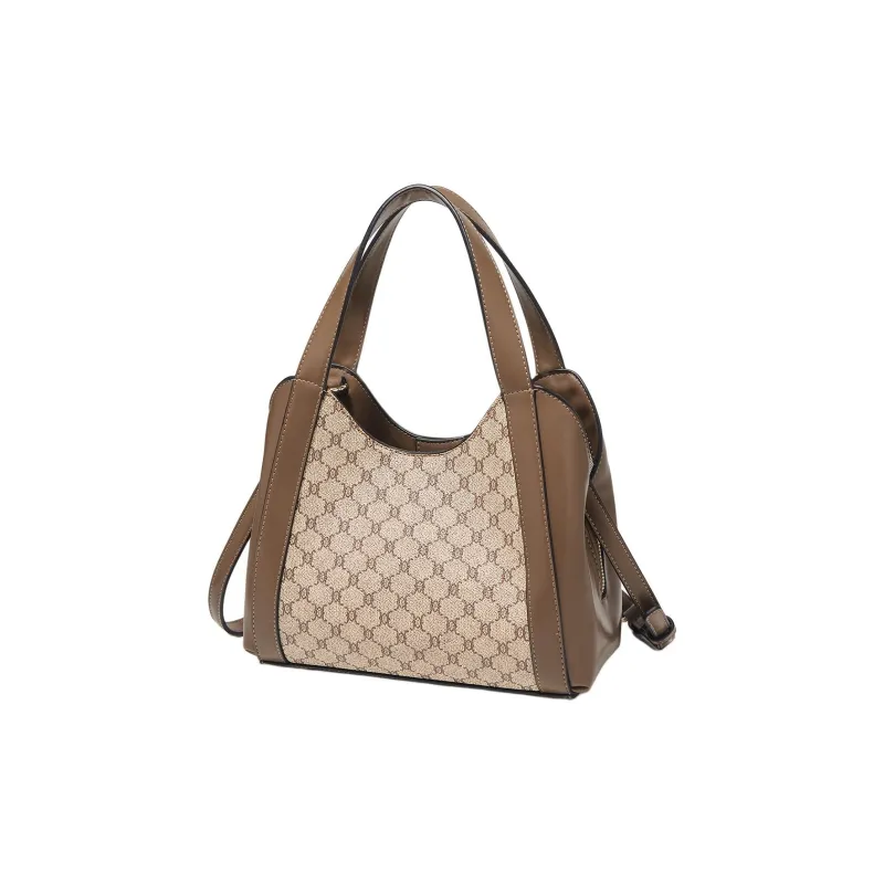 Marino Orlandi Synthetic Leather Bucket Bag Shoulder Bag, Crossbody Bag, Handbag Women's Khaki/Coffee-6