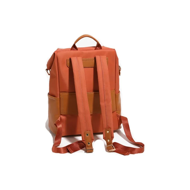 TTaG．baG Microfiber Leather Carry Backpack Women's Orange/Black/Gray-1