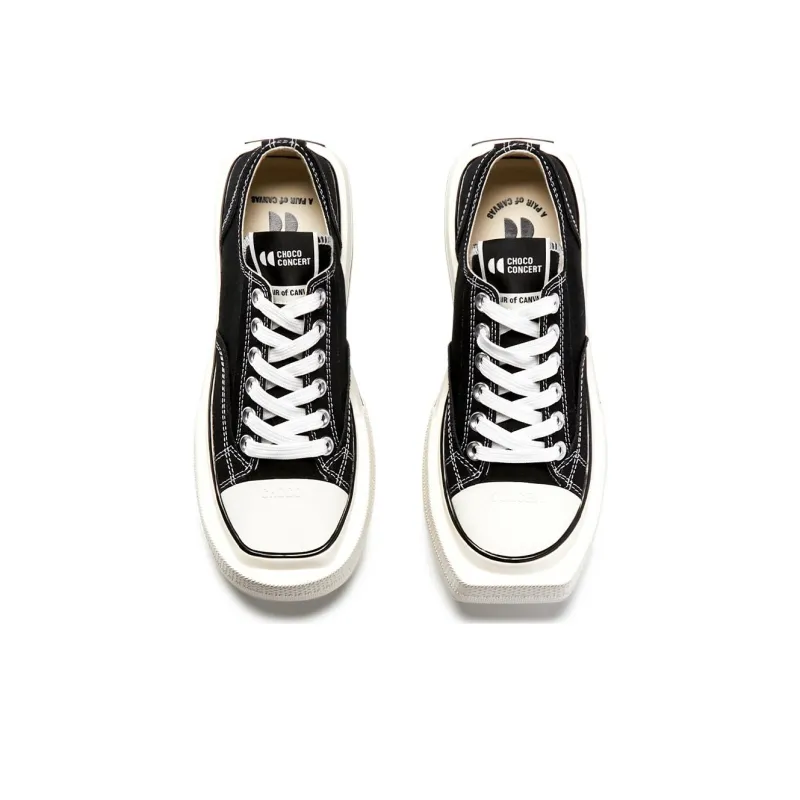 CHOCO CONCERT Low Top Canvas Shoes Unisex Black-3