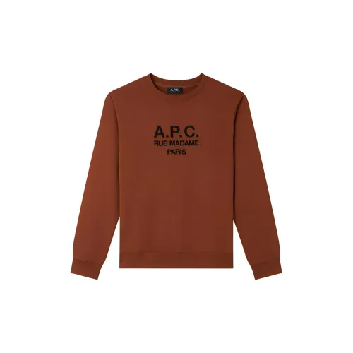 A.P.C Sweatshirts Men Whiskey Brown