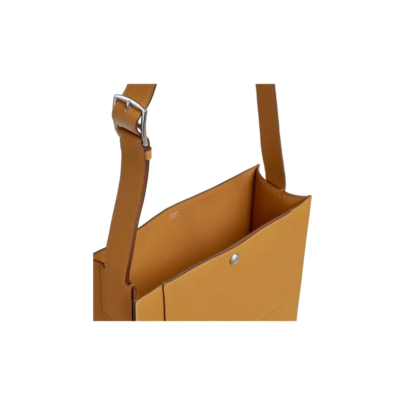 HERMES Evercolor Calfskin Tote Bag Shopping Bag Handbag Men's 28 Caramel Caramel-3