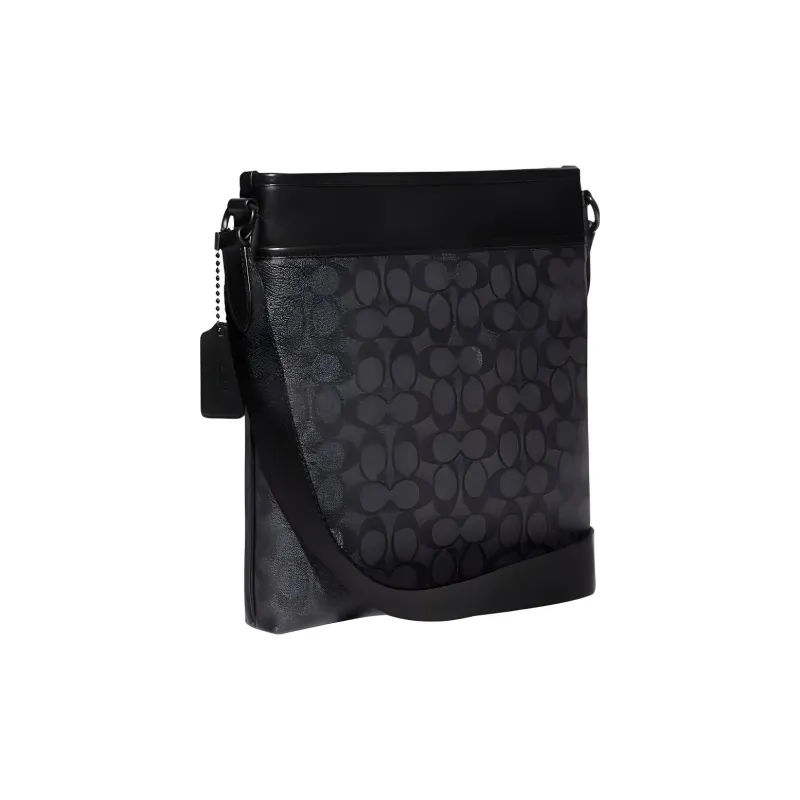 COACH Gotham Cow Leather Collection Storage Bag, Shoulder Bag, Crossbody Bag Medium Size Men's Black-1