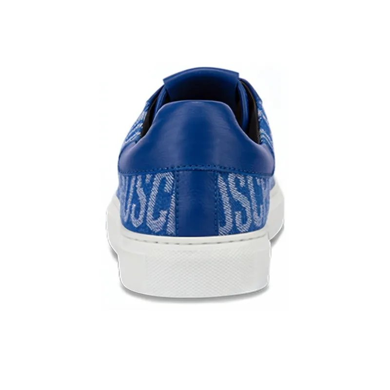MOSCHINO Denim Low Top Skateboard Shoes Men's Blue-3
