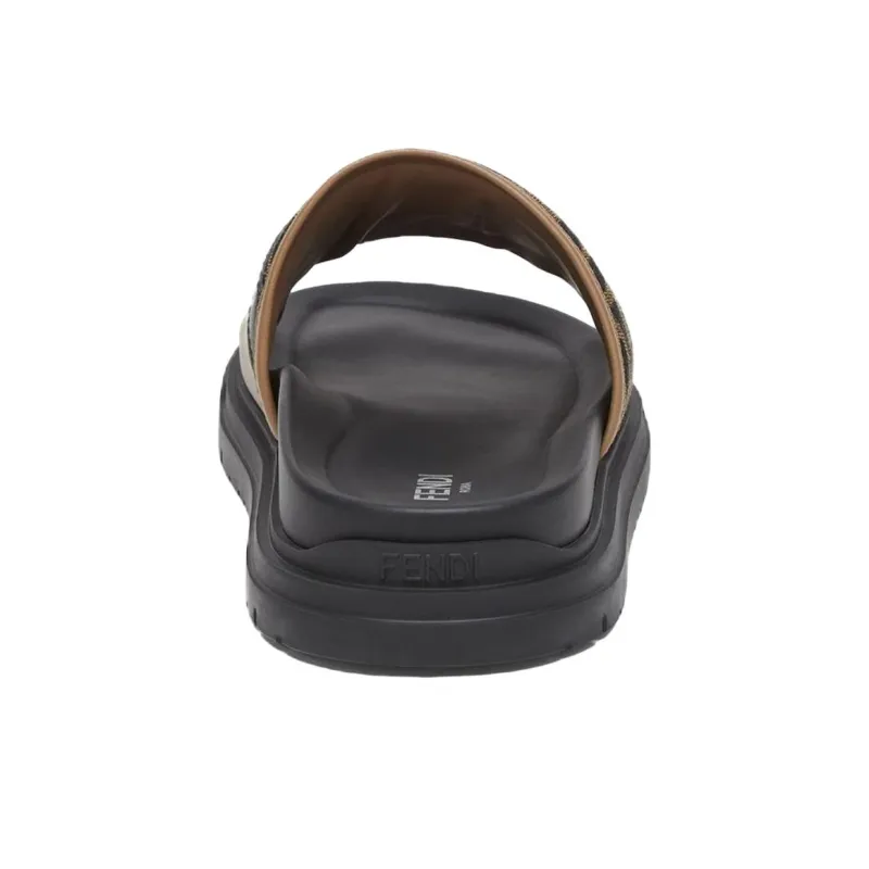 FENDI Diagonal Ff Jacquard Slides-4