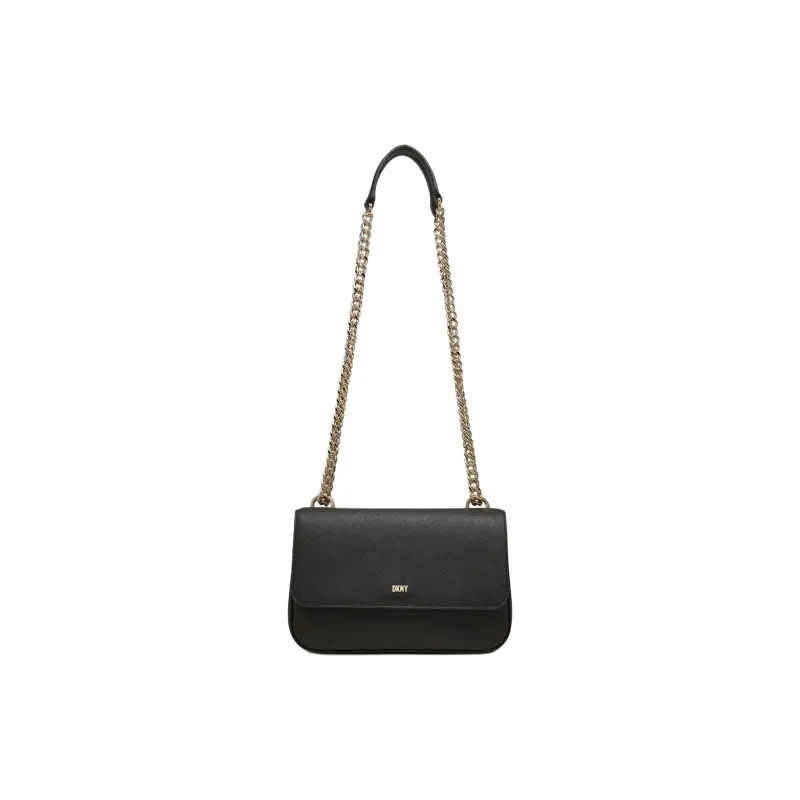 DKNY Leather Shoulder Bag Crossbody Bag Small Size Women's Black-0