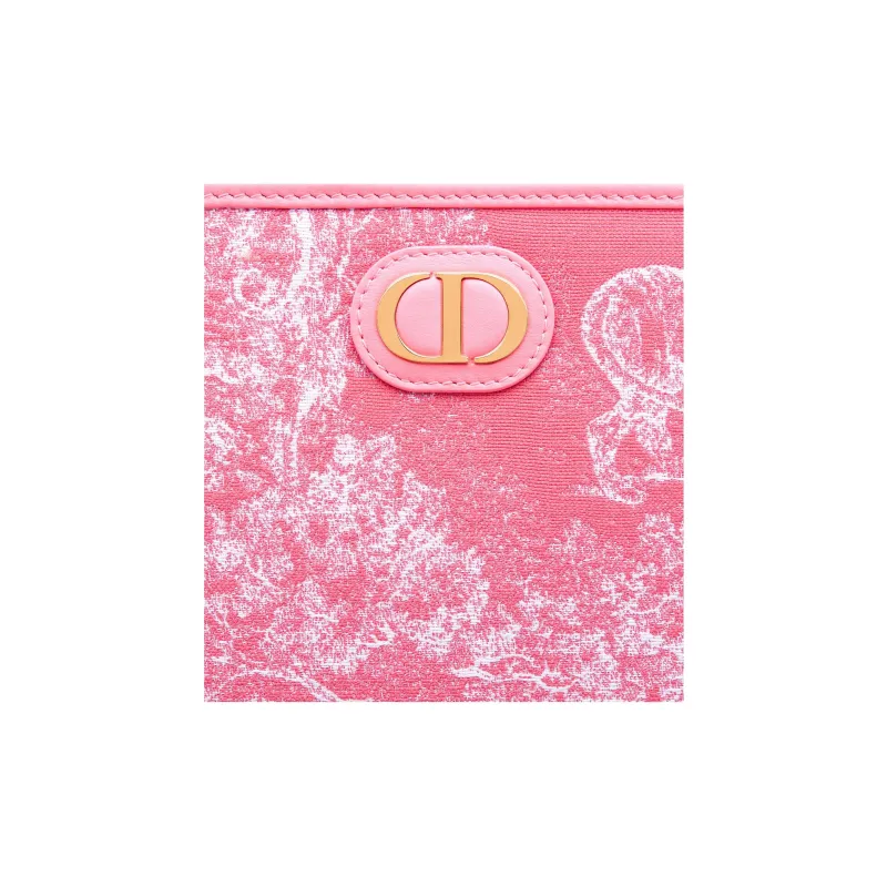 DIOR Toile De Jouy Jacquard Fabric Clutch Medium Size Women's Candy Pink-4